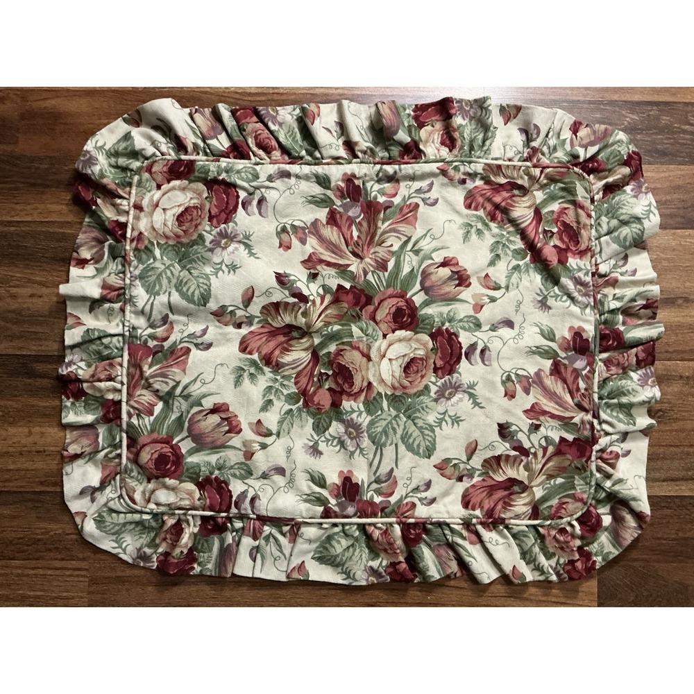 Single WAVERLY The Luxury Collection Red Ruffled STANDARD Pillow Sham USA